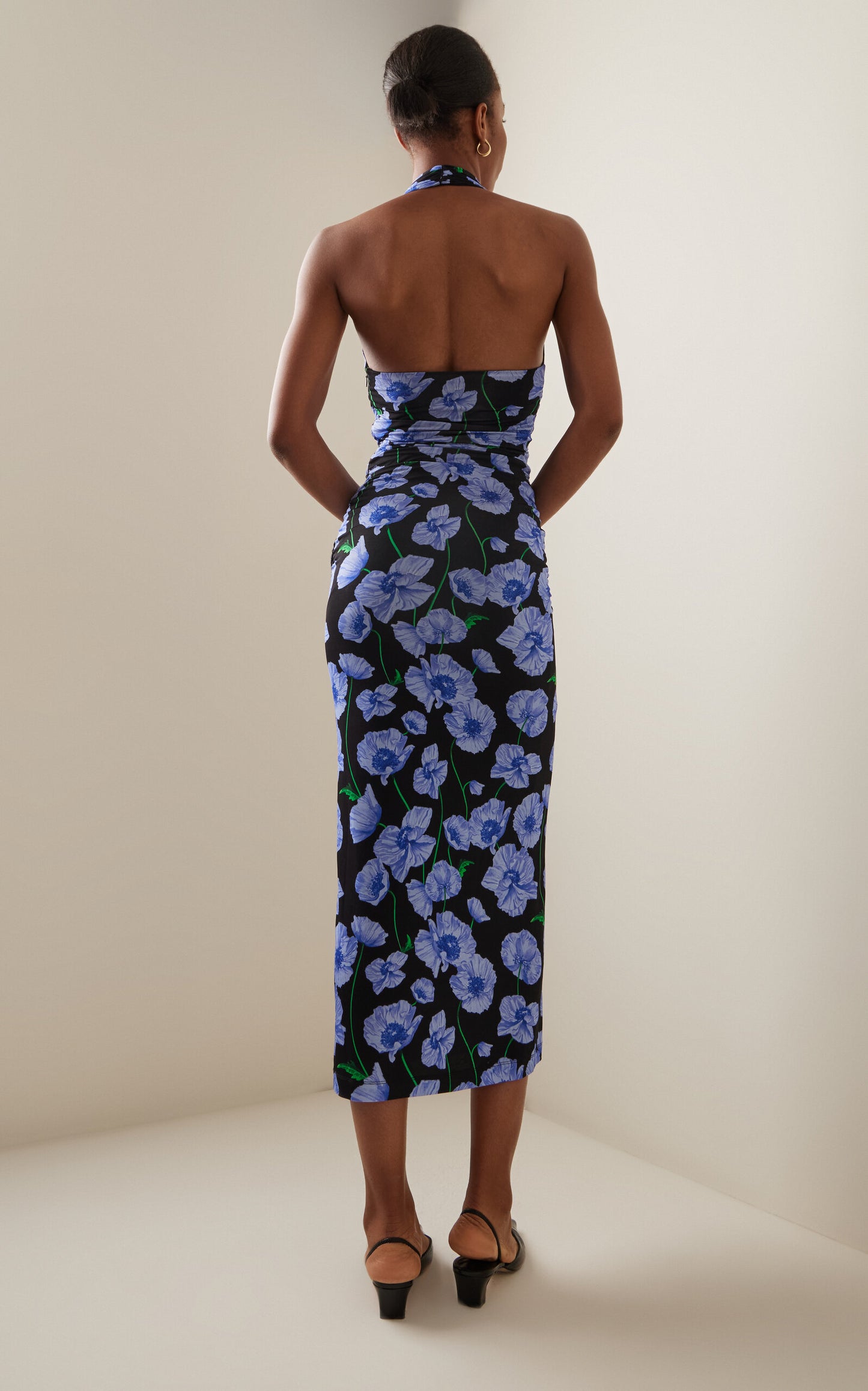Ruched Jersey Halter Midi Dress Full of charm simple and atmospheric