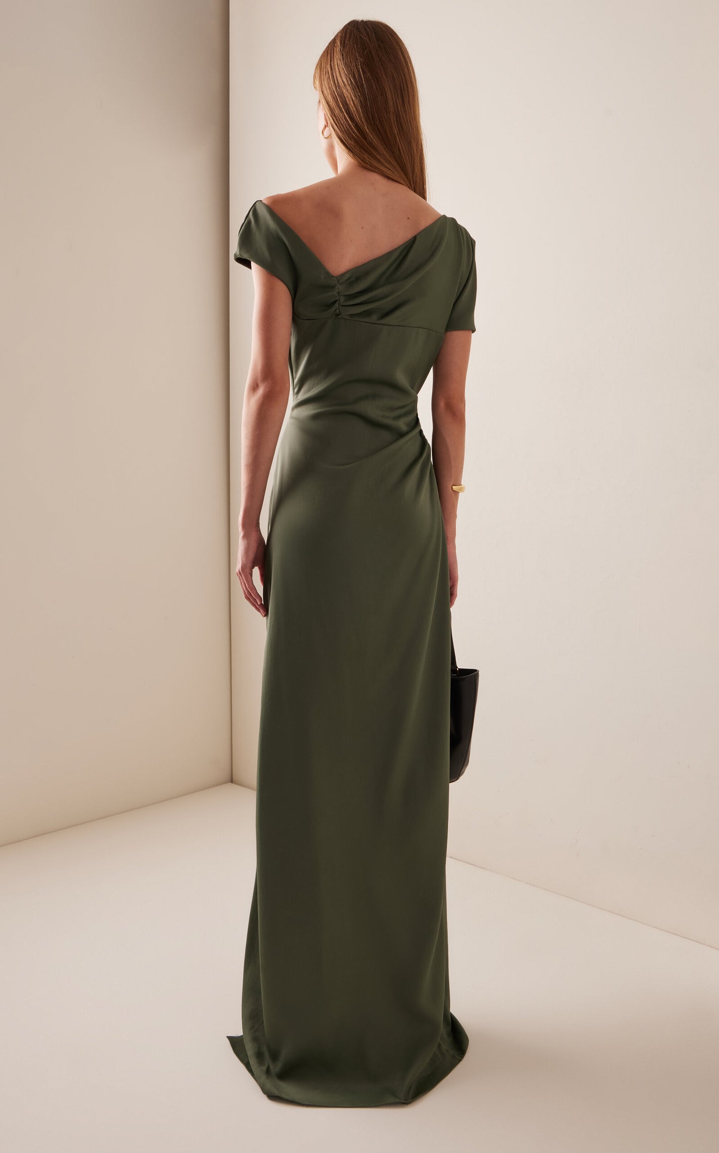 Party Dresses Asymmetric Satin Maxi Dress Gentle beautiful and grand