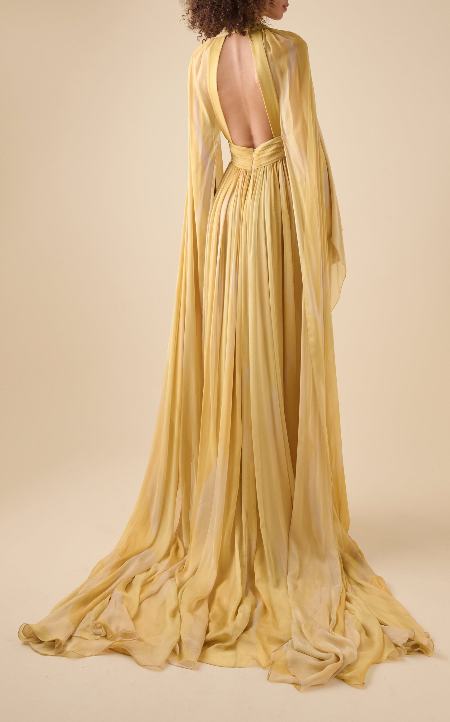 Capelet Printed Silk Gown Gentle beautiful and grand