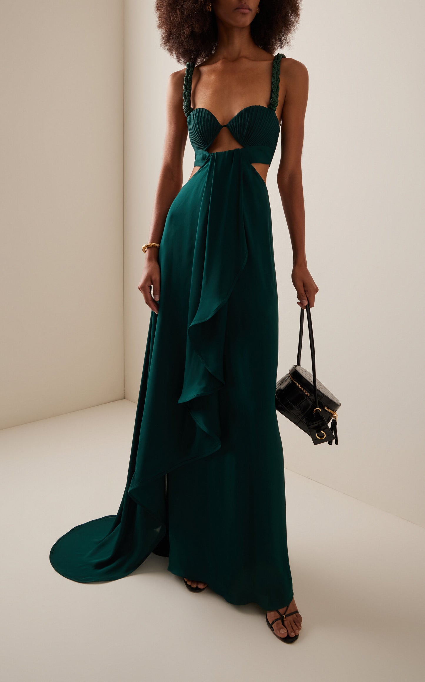 Sea Poem Draped Cutout Maxi Dress Simple gentle beautiful and grand