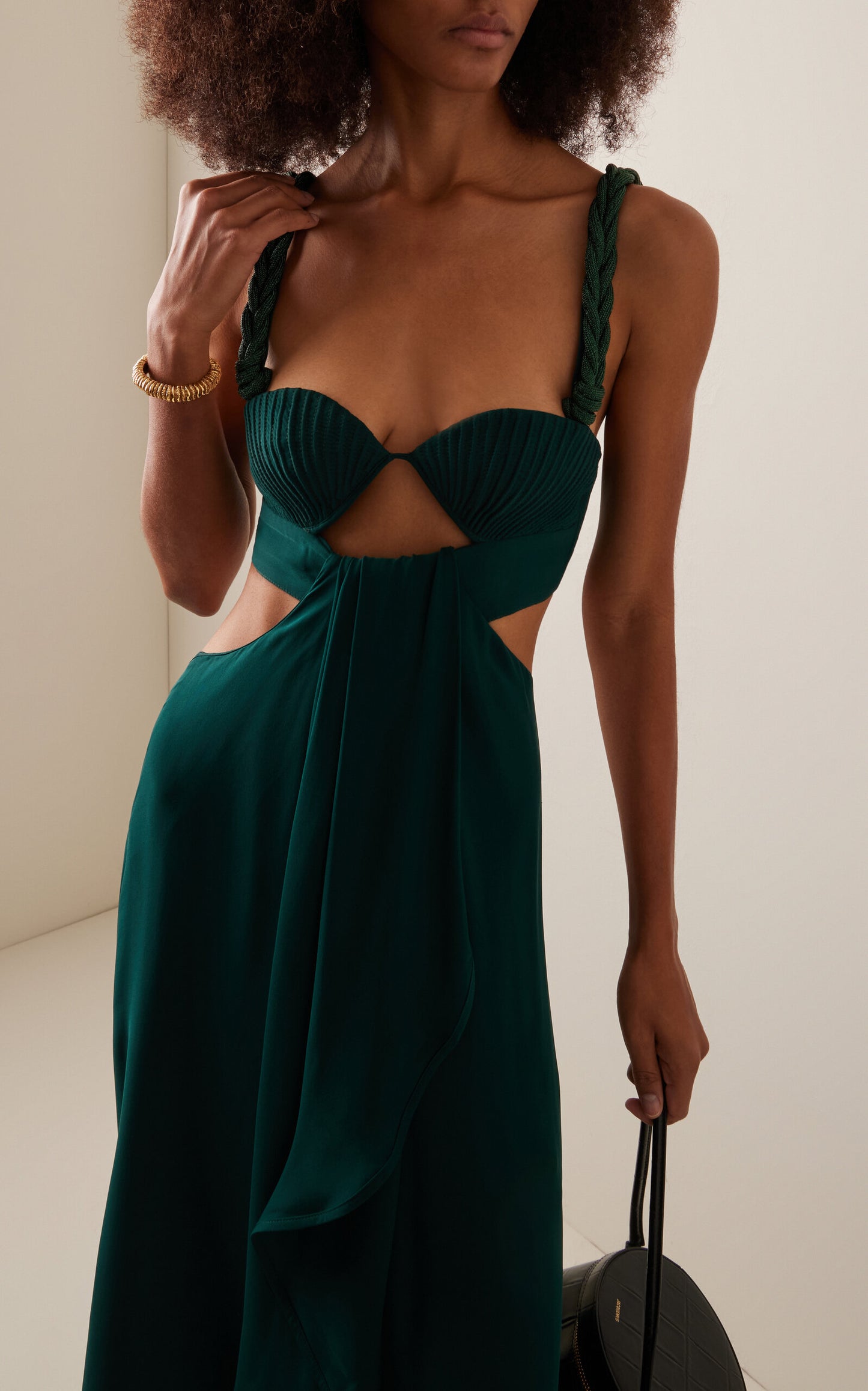 Sea Poem Draped Cutout Maxi Dress Simple gentle beautiful and grand