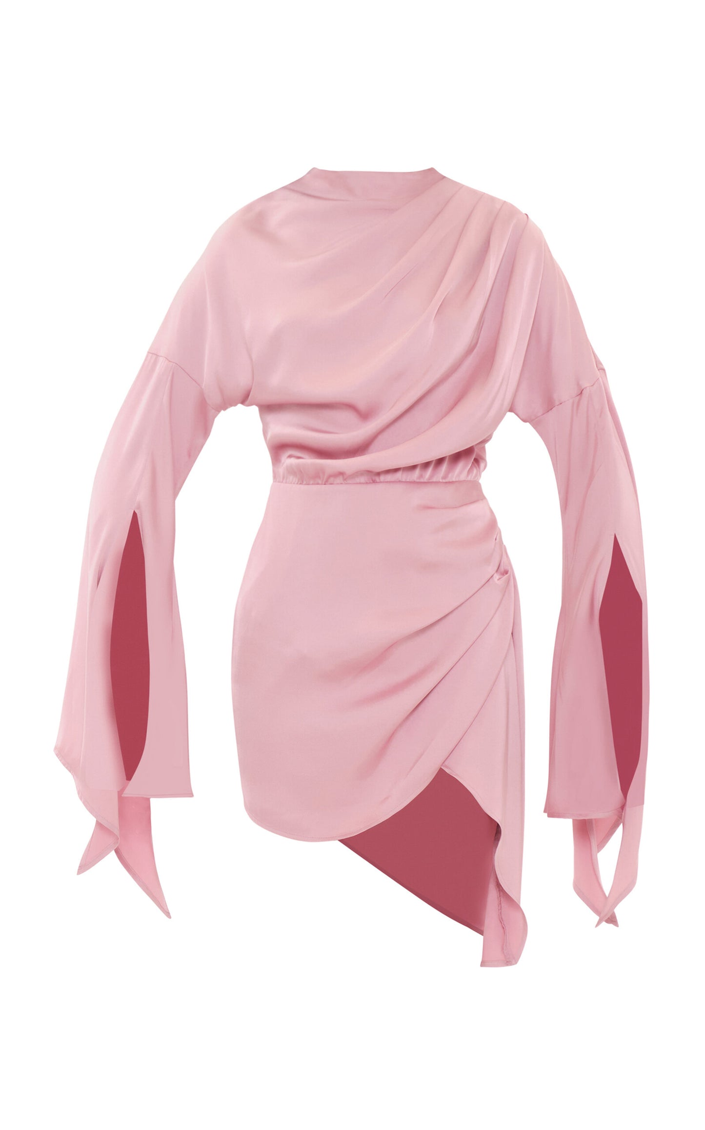 Kari Ruched Satin Mini Dress Simple gentle beautiful and grand