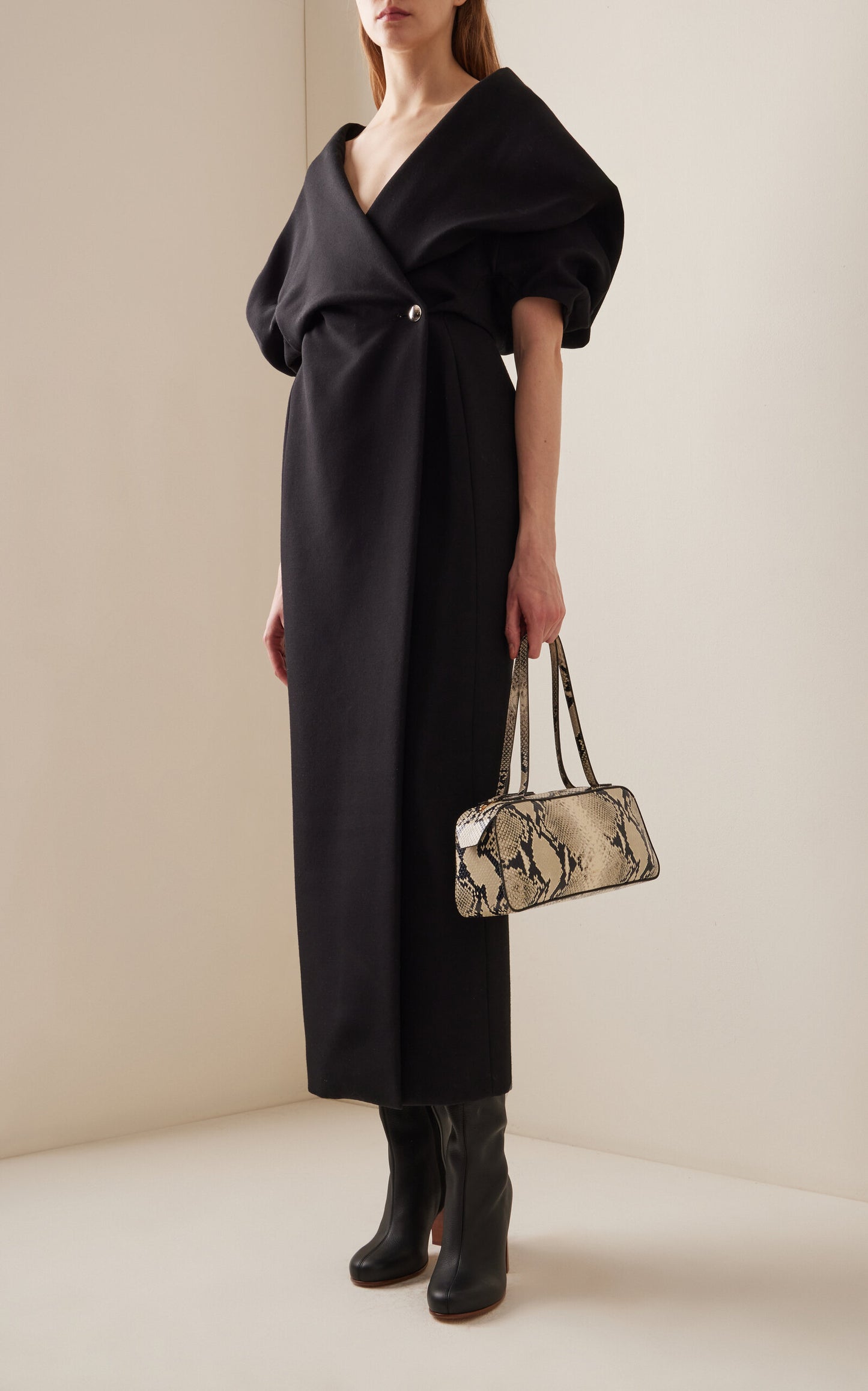 Truman Wrapped Crepe Midi Dress Simple gentle beautiful and grand