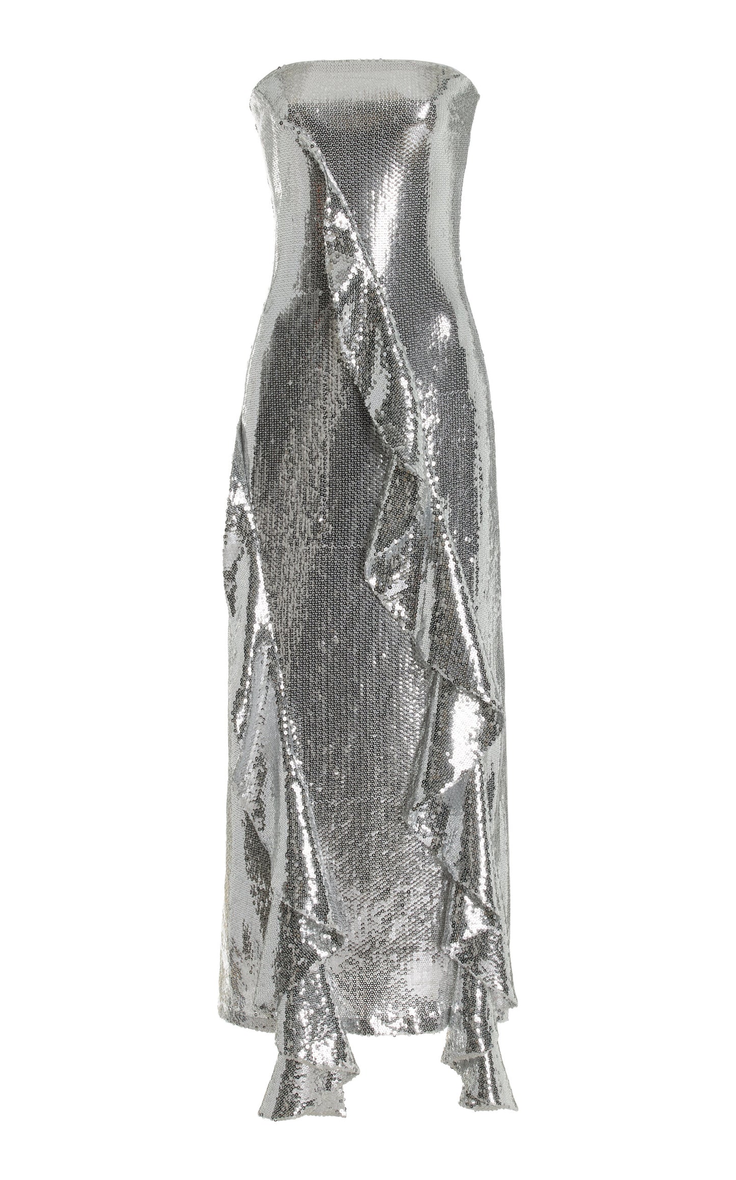 Ruffled Sequined Midi Dress Simple gentle beautiful and grand