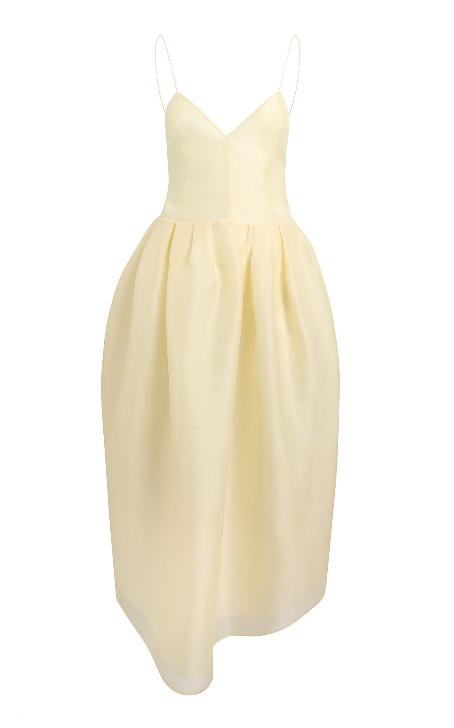 Colette Sleeveless Shantung Organza Midi Dress Full of charm simple and atmospheric