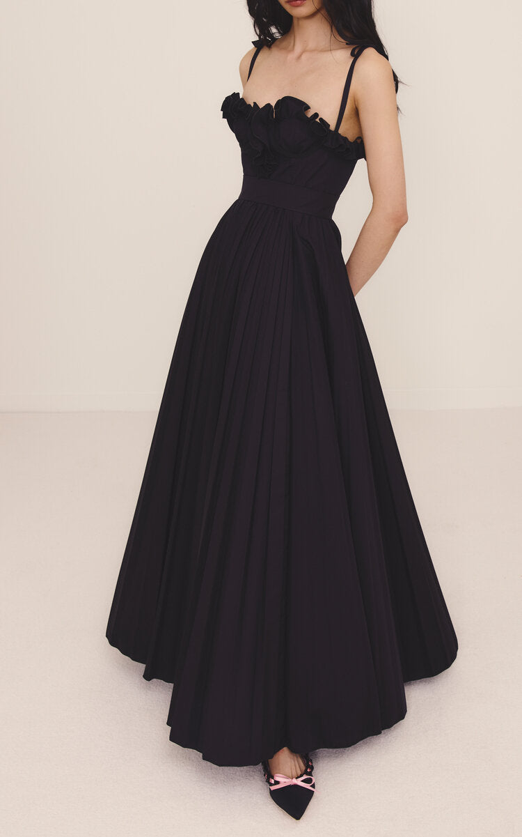 Ruffled Cotton-Poplin Maxi Dress Simple gentle beautiful and grand