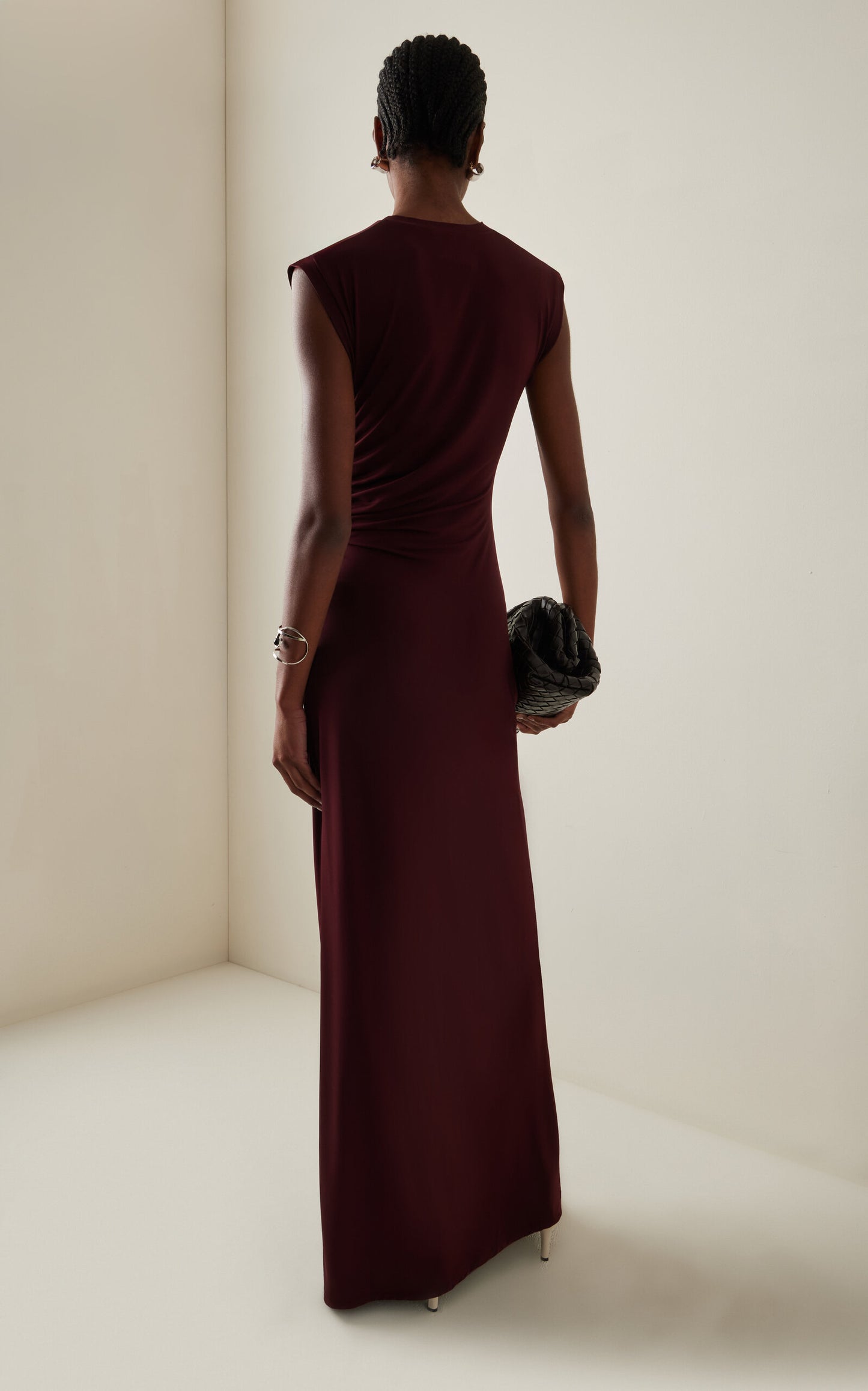 Ruched Jersey Midi Dress Simple gentle beautiful and grand