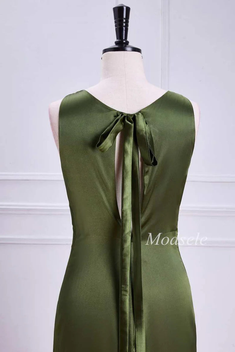 Tie Neck Keyhole Midi Dress in Simple gentle and grand