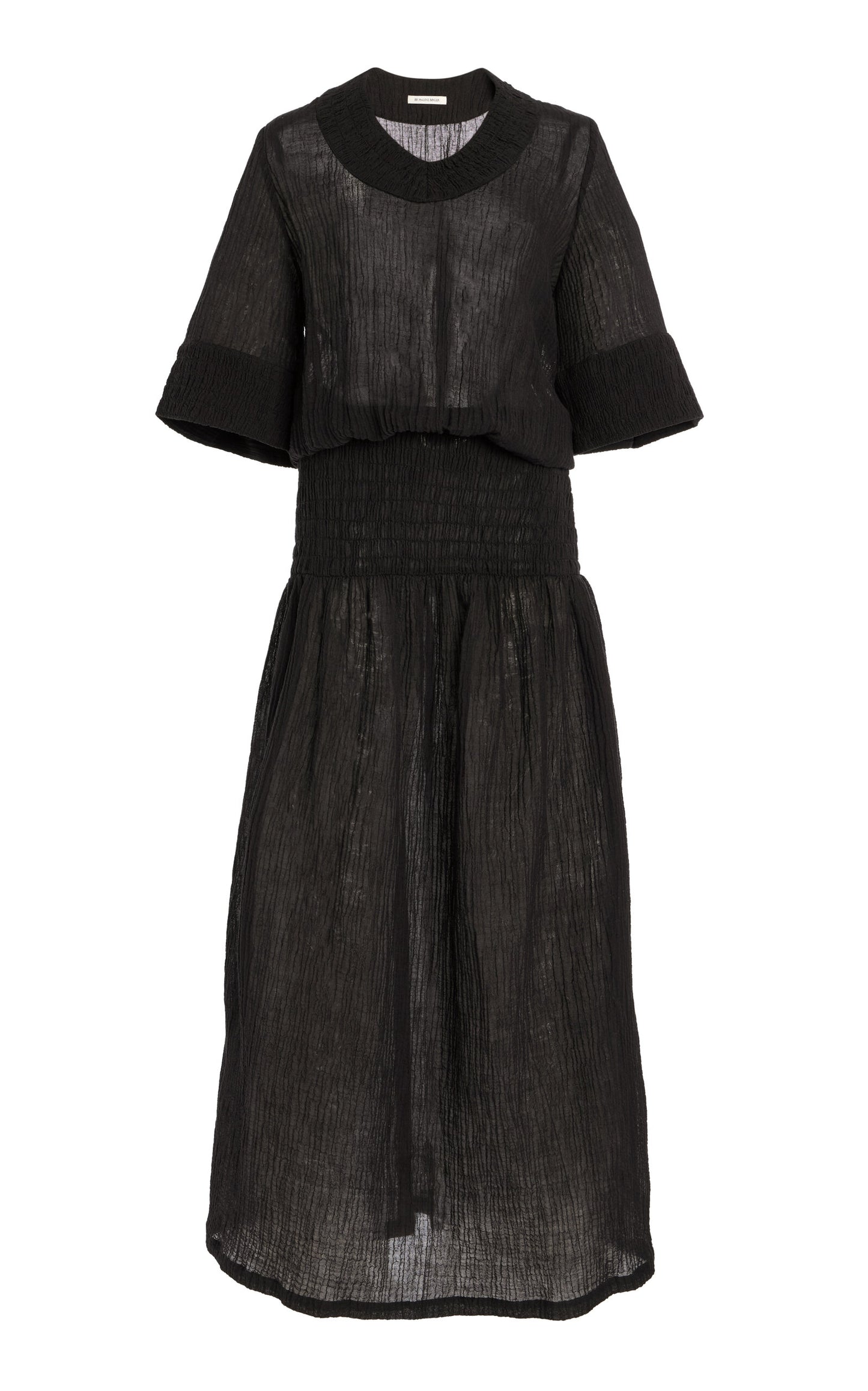 Anais Shirred Ramie-Cotton Maxi Dress