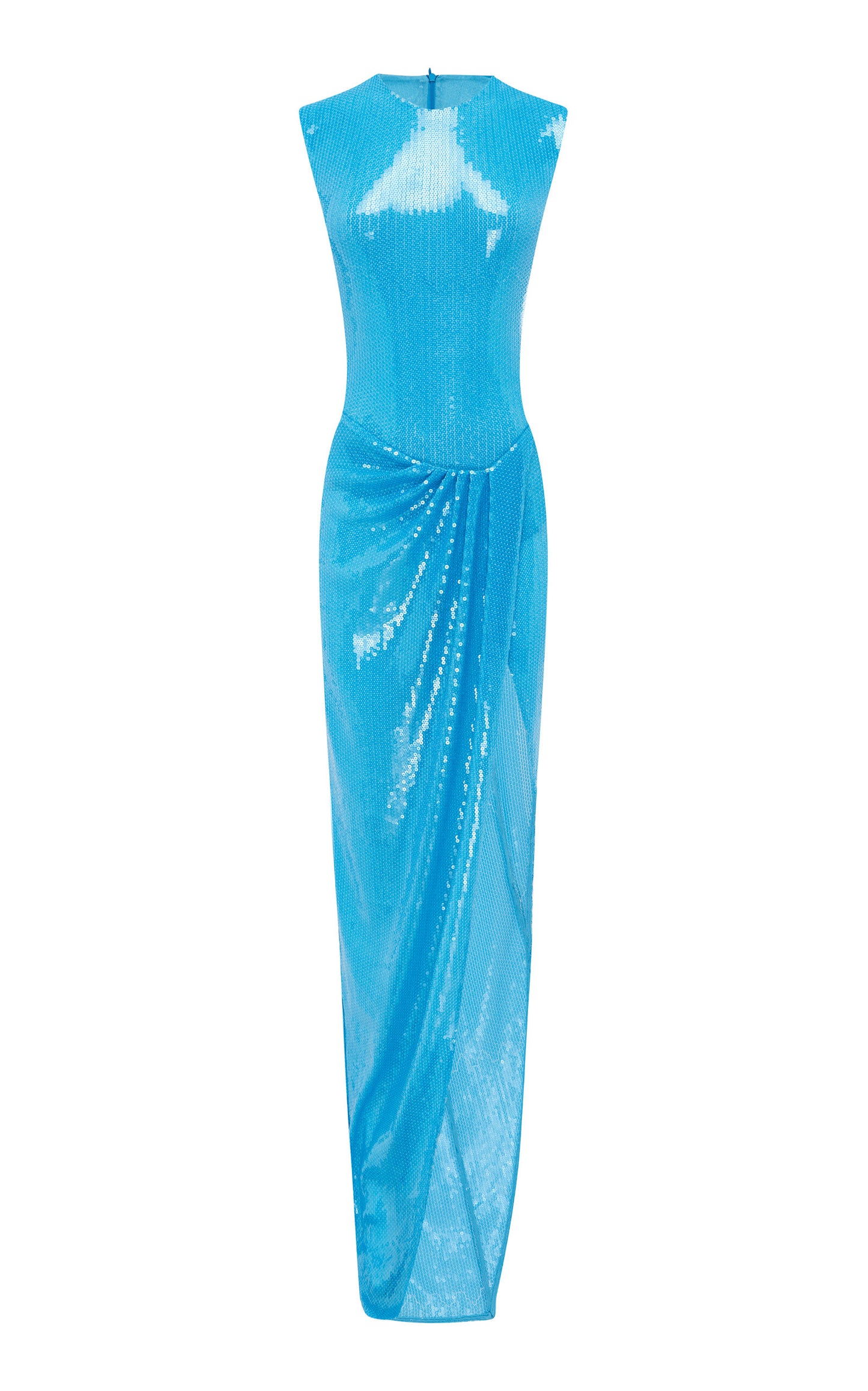 Party Dresses Sleeveless Ruched Sequin Embellished Gown Gentle beautiful and grand