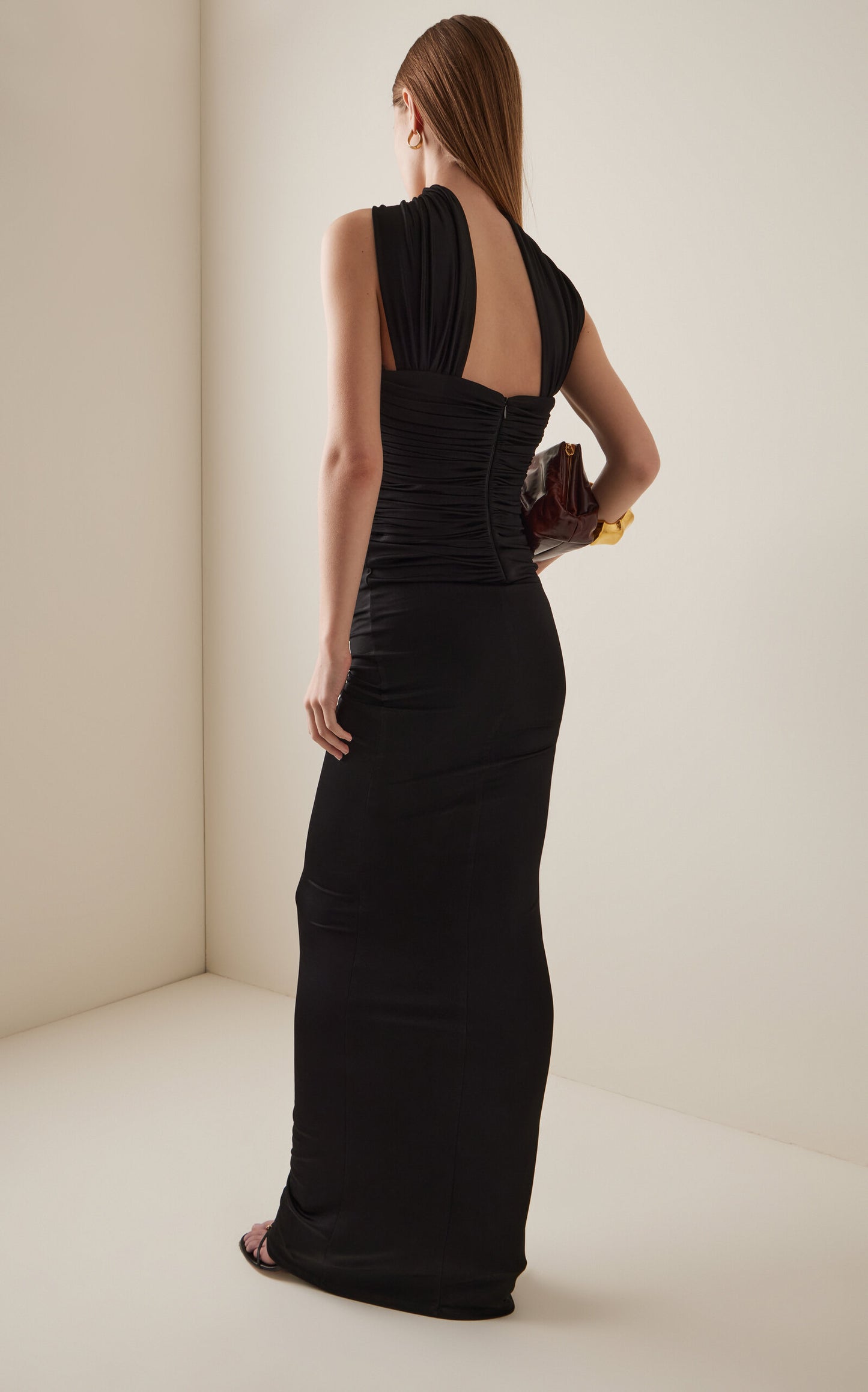 Samsara Ruched Jersey Maxi Dress Simple gentle beautiful and grand