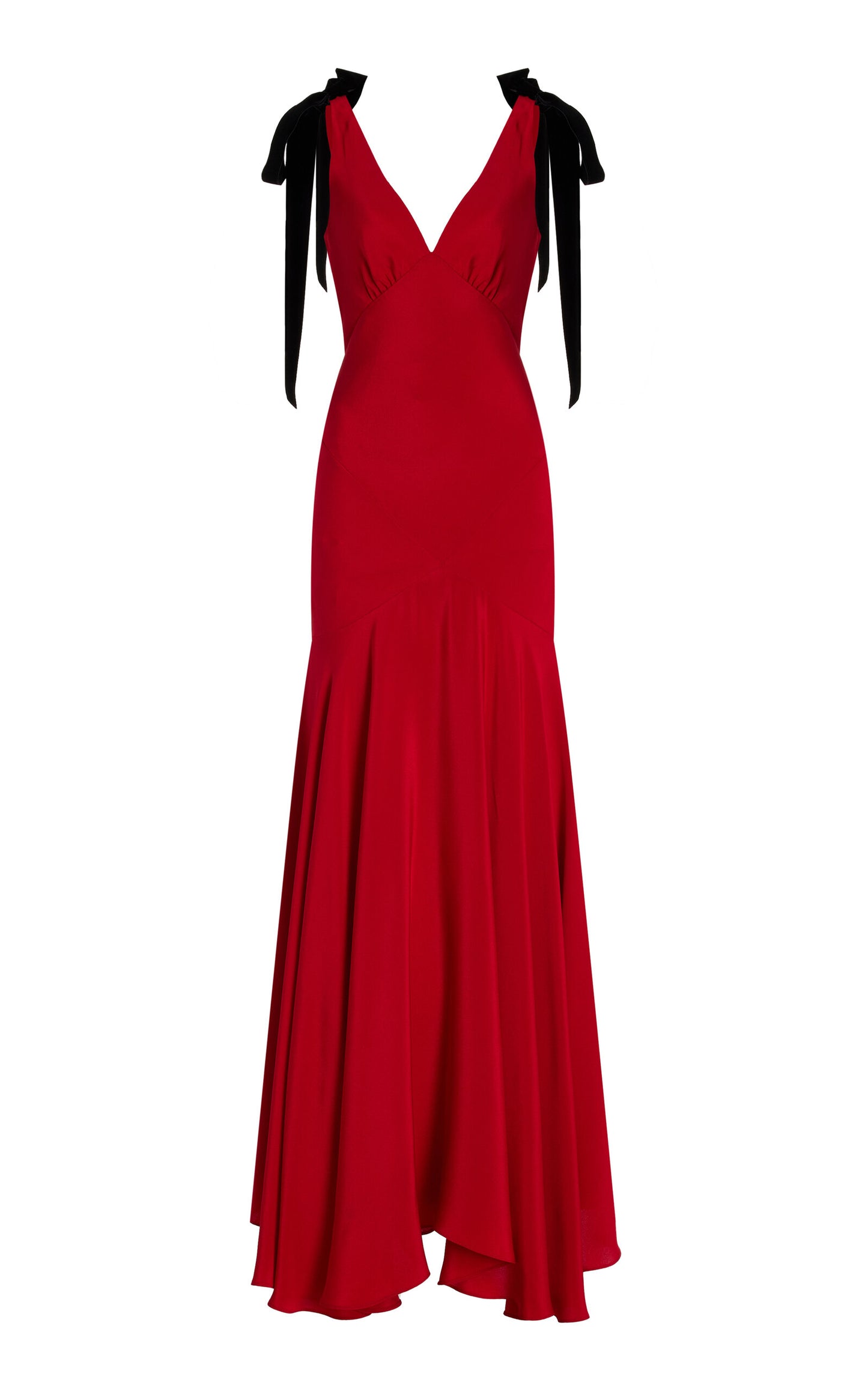 Party Dresses Exclusive Bow-Detailed Silk Crepe Maxi Dress Gentle beautiful and grand