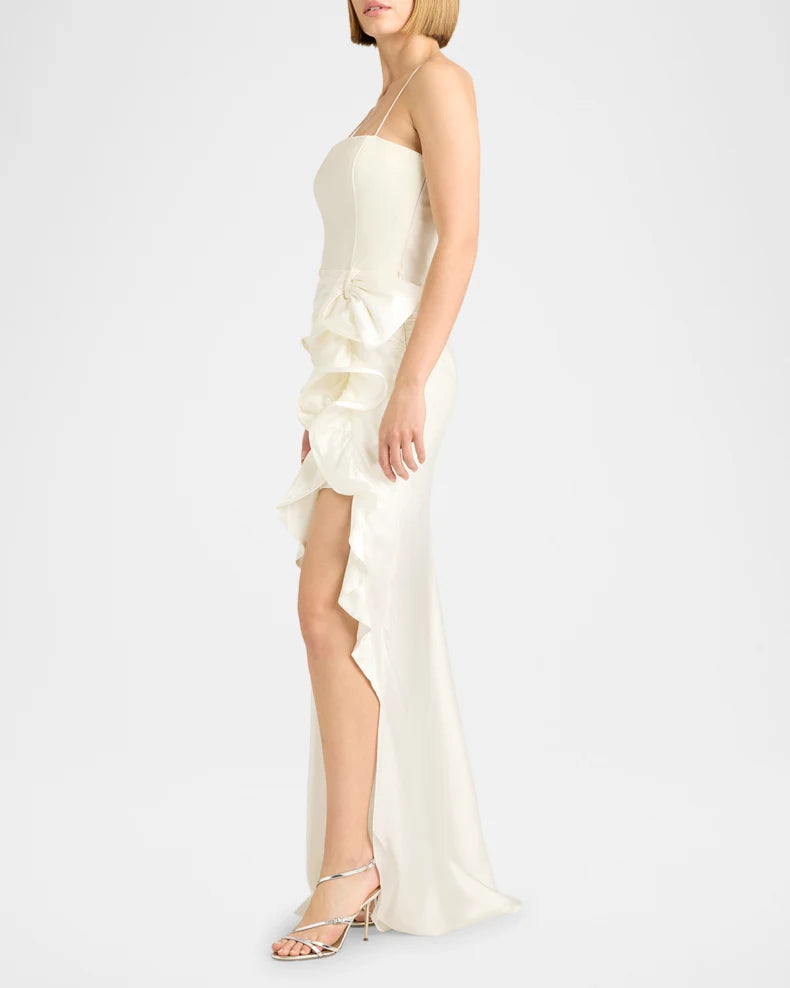 Drina Sleeveless Satin Wrap Gown Charming and unique design Beautiful generous simple