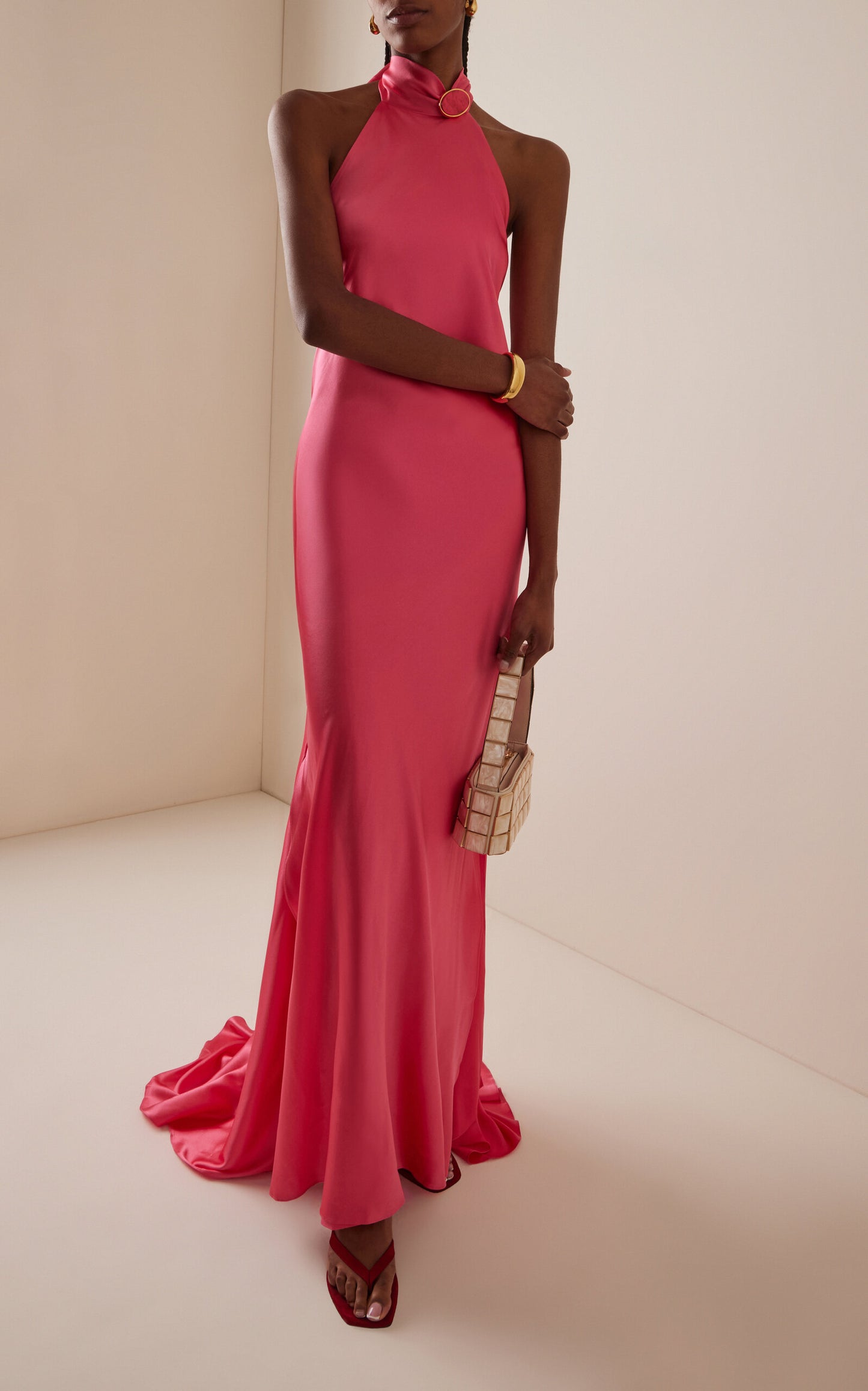 Exclusive Sherry Silk Halter Gown Gentle beautiful and grand