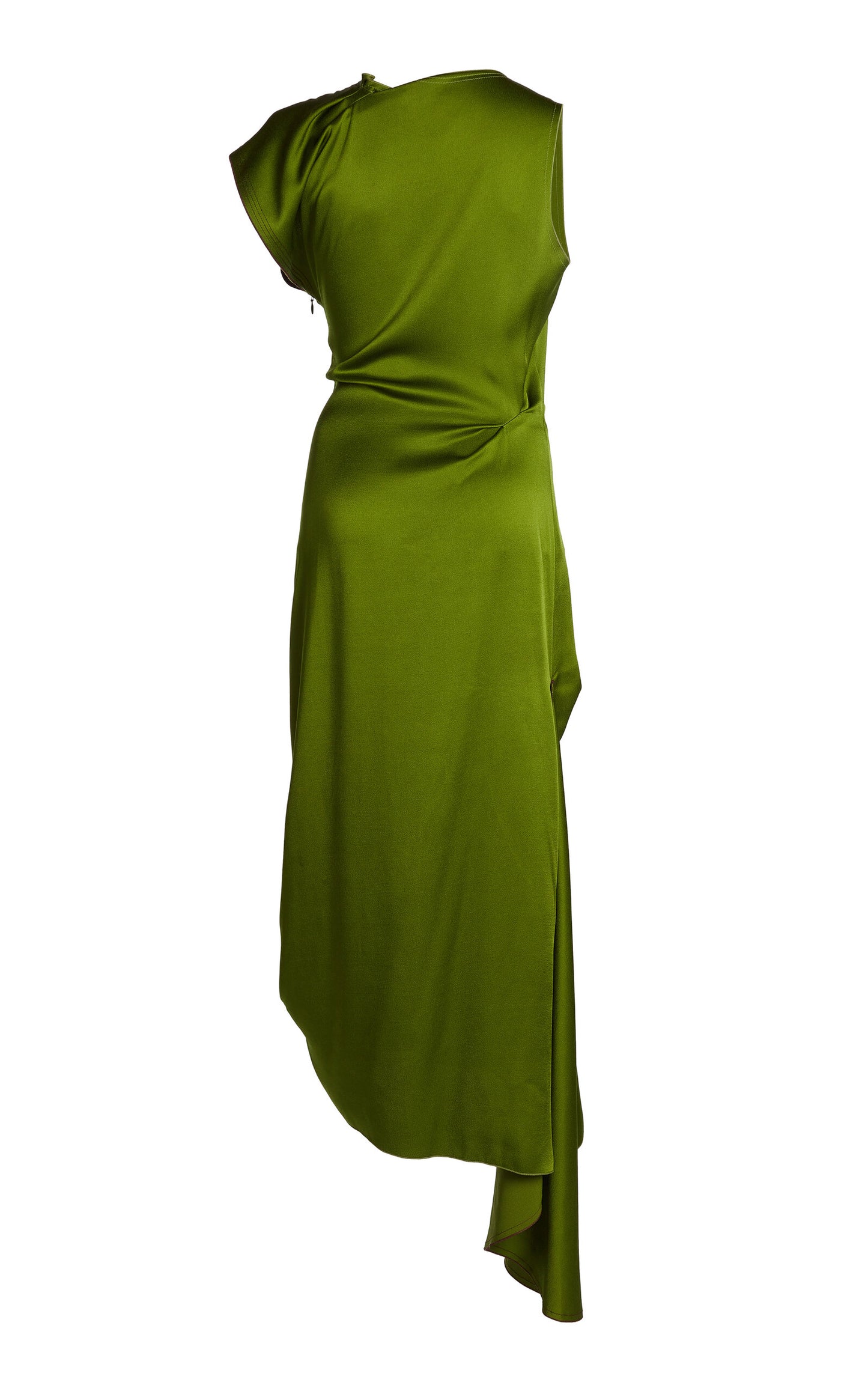 Exclusive Gathered Satin Midi Dress Simple gentle beautiful and grand