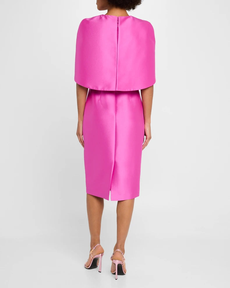 Mikado Cape Sheath Dress Charming and unique design Beautiful generous simple
