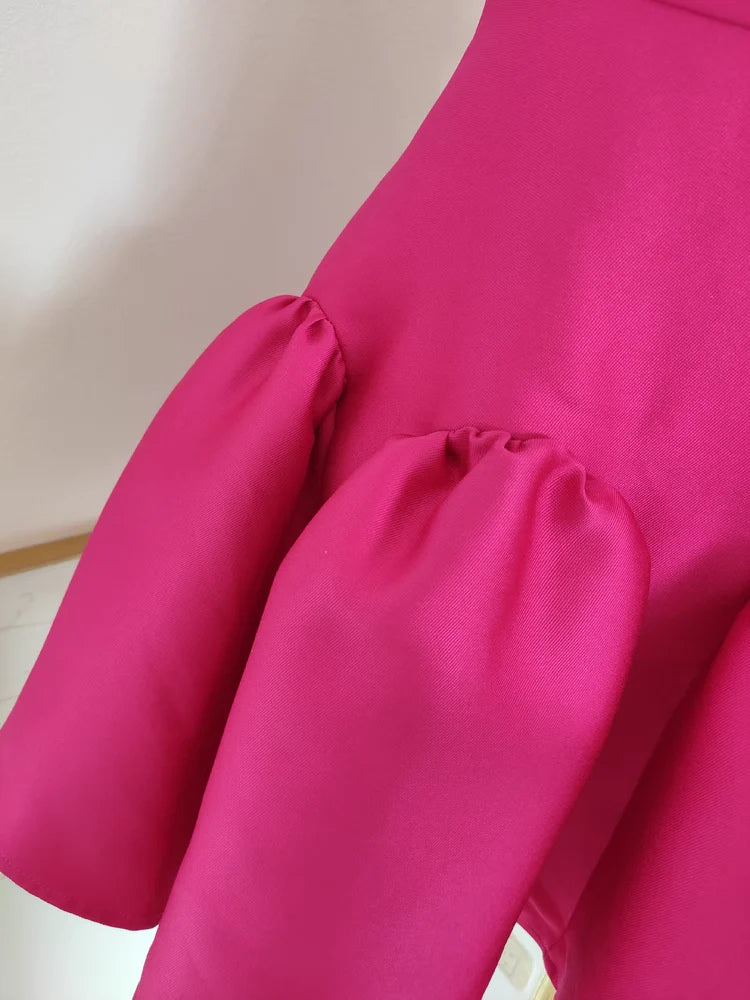 Cheap A line Strapless Hot Pink Satin Short Homecoming Dresses Birthday Outfits simple gentle atmospheric and unique desi Bring summer colors to enhance whiteness