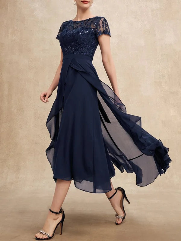 Elegant Lace Chiffon Maxi Dress simple gentle atmospheric and unique desi Bring summer colors to enhance whiteness 