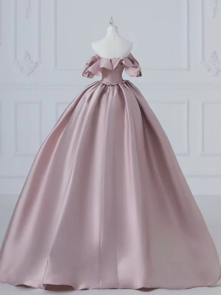 Pink Satin Long Prom Dress Pink Long Evening Dress gowns evening dresses simple gentle atmospheric and unique desi Bring summer colors to enhance whiteness