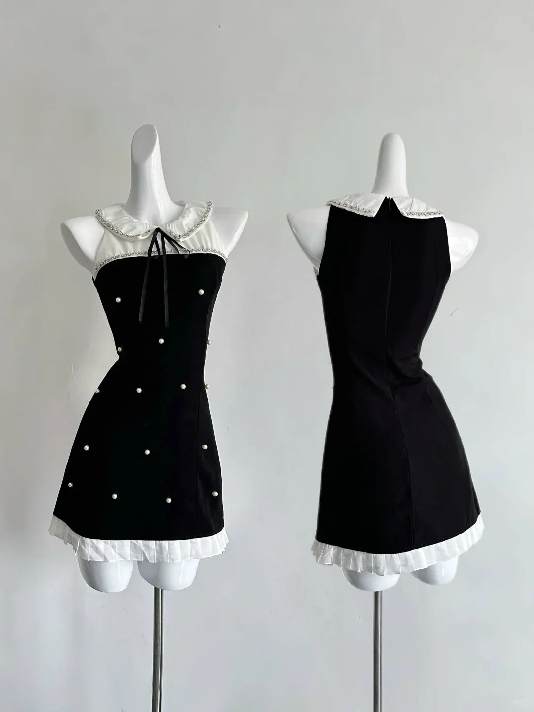 Pretty Black Sleeveless A Line Mini Birthday Dress Holiday Dress simple gentle atmospheric and unique desi Bring summer colors to enhance whiteness