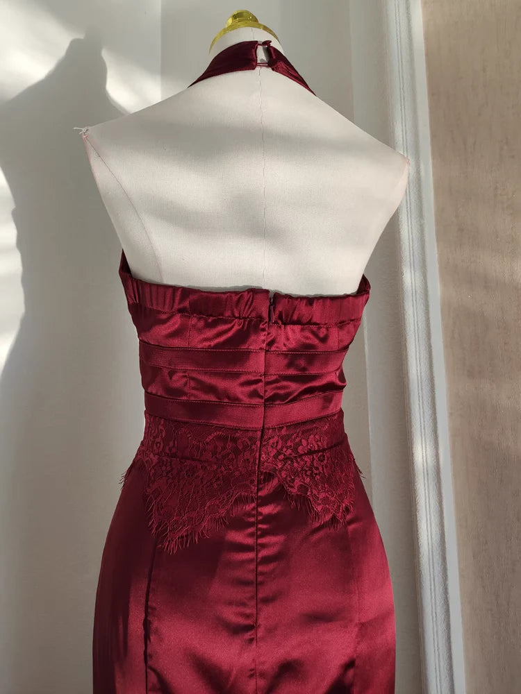 Sexy Sheath V neckline Satin Homecoming Dresses Burgundy Birthday Outfits simple gentle atmospheric and unique desi Bring summer colors to enhance whiteness