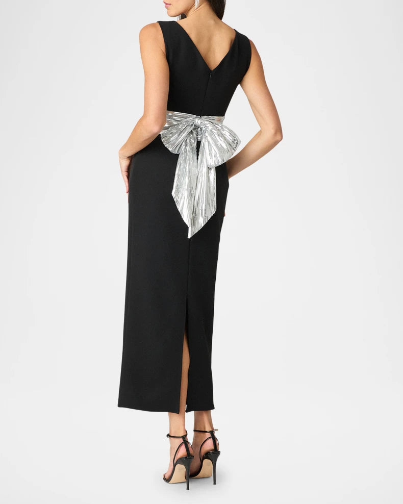 Charming and unique design Beautiful generous simple Sia Sleeveless Sequin Bow Midi Dress