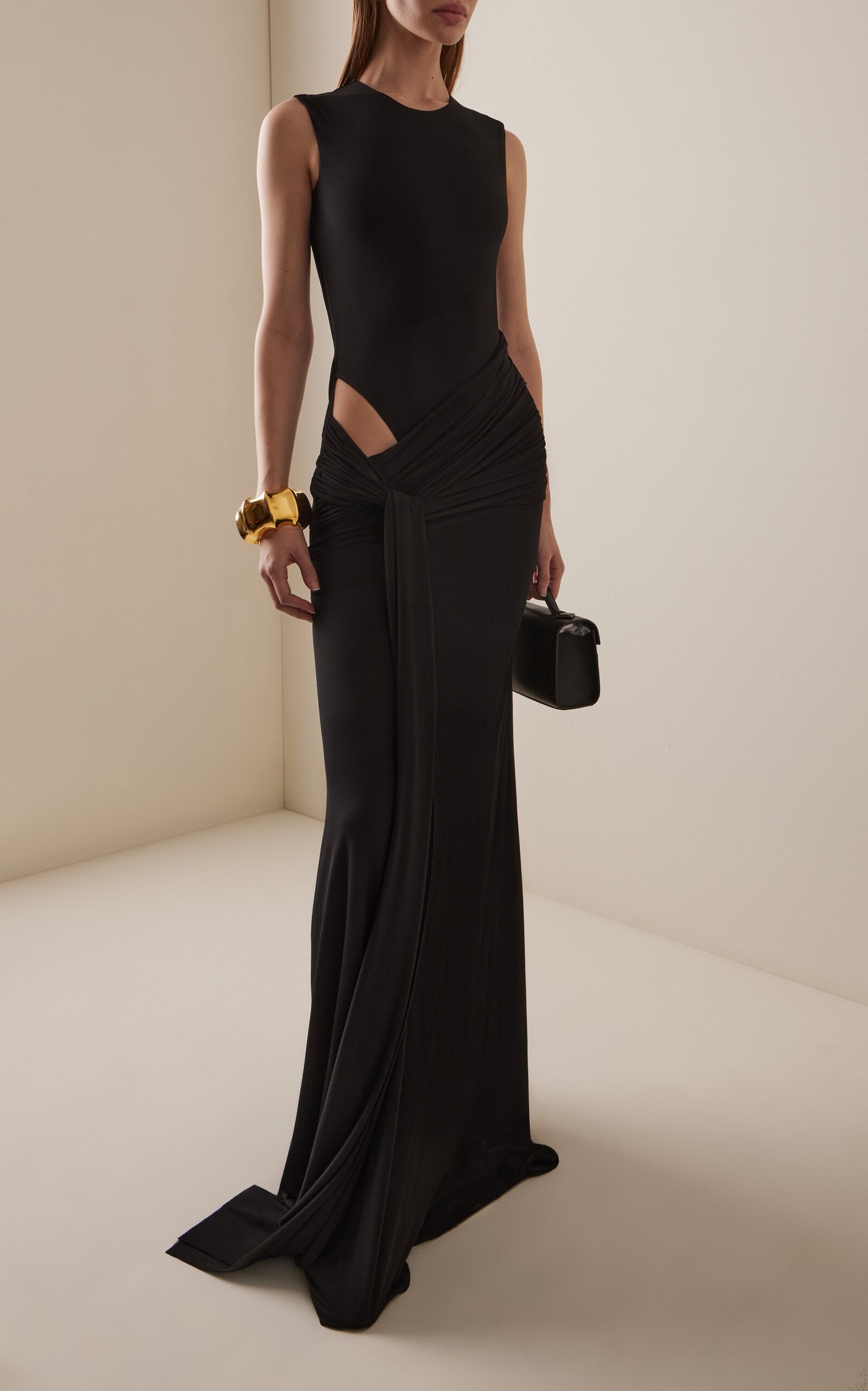 Cut-out Draped Jersey Gown Gentle beautiful and grand