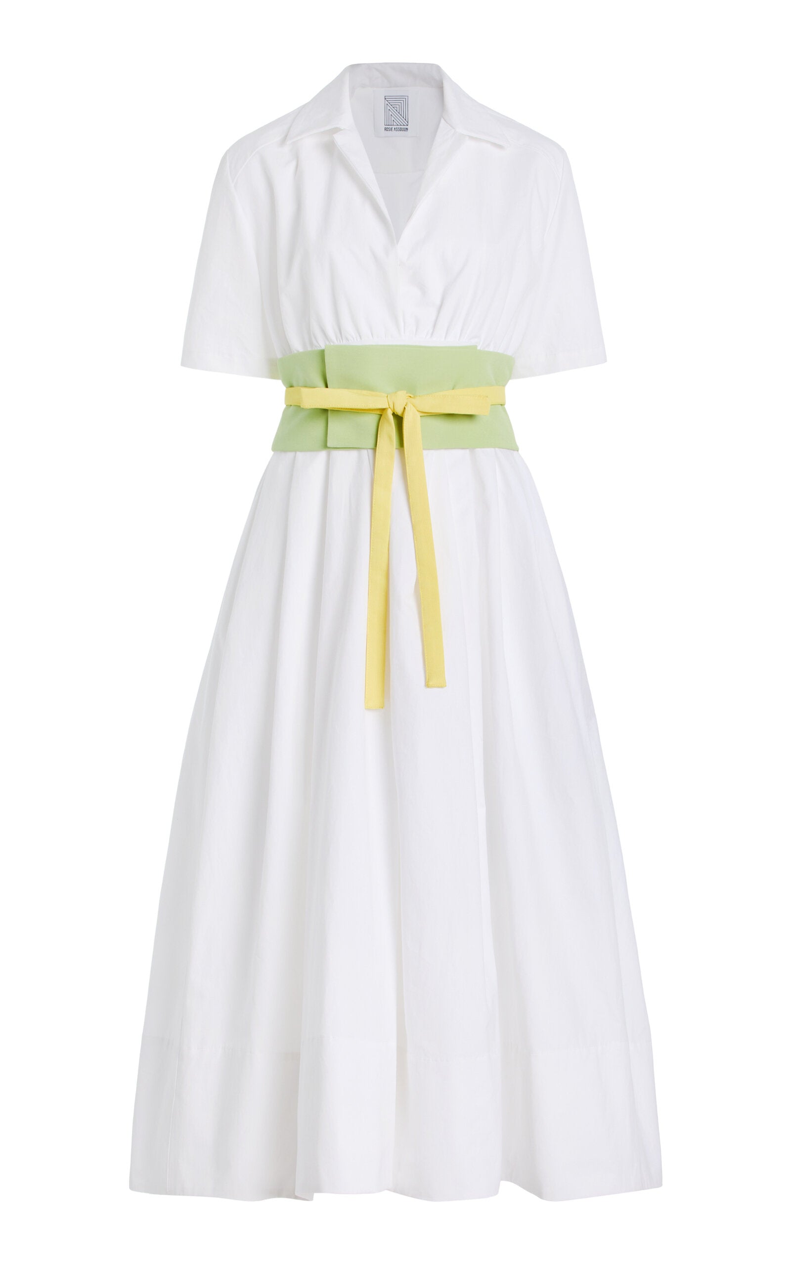 Exclusive Obi Cotton-Poplin Midi Shirt Dress Full of charm simple and atmospheric
