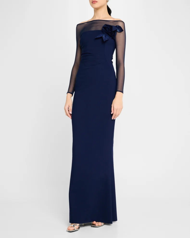 Saori Off-Shoulder Illusion Mermaid Gown Beautiful and charming simple and unique design