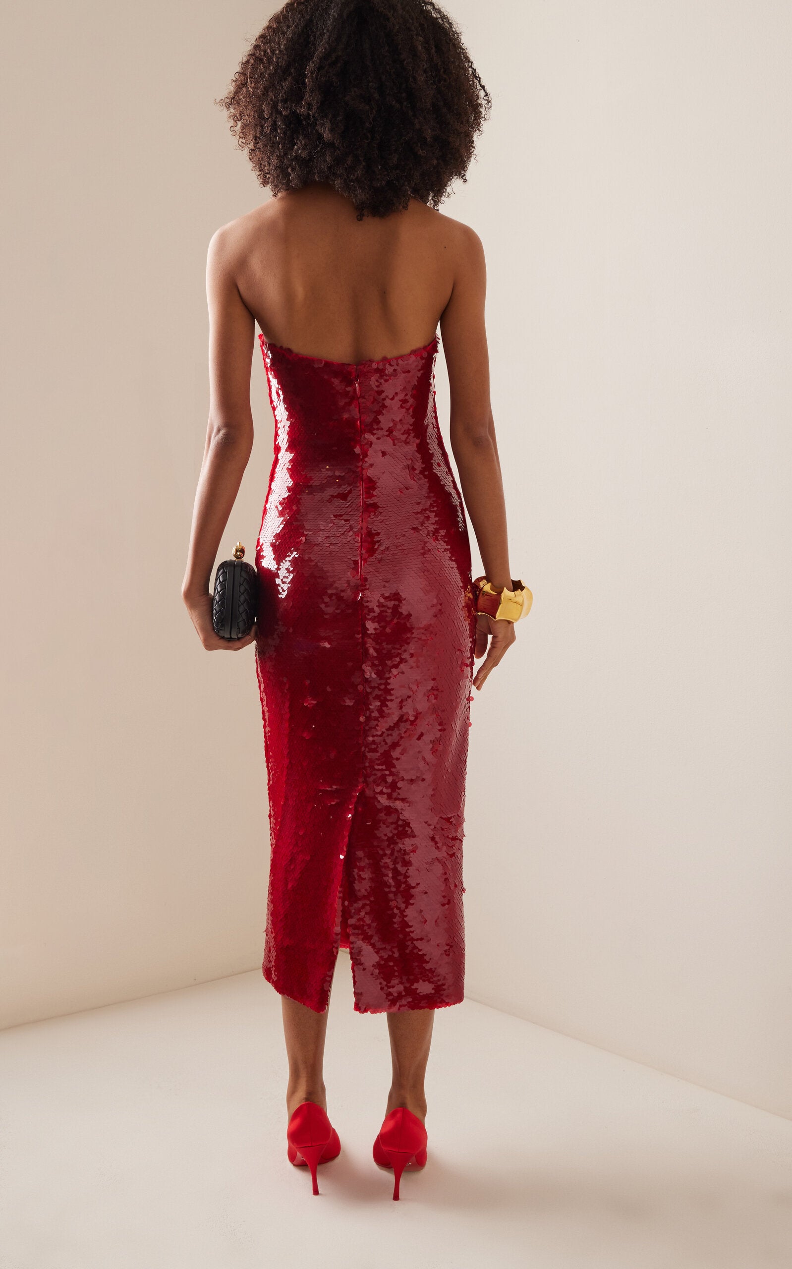 Party Dresses Strapless Sequined Crepe Maxi Dress Gown Gentle beautiful and grand