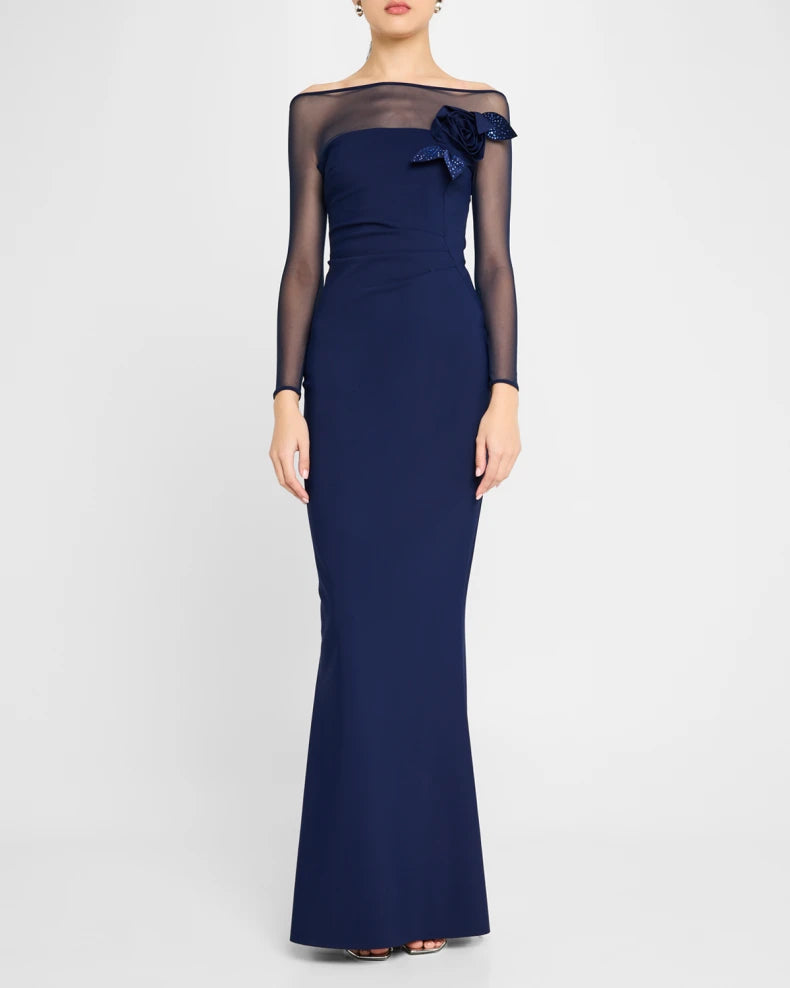 Saori Off-Shoulder Illusion Mermaid Gown Beautiful and charming simple and unique design