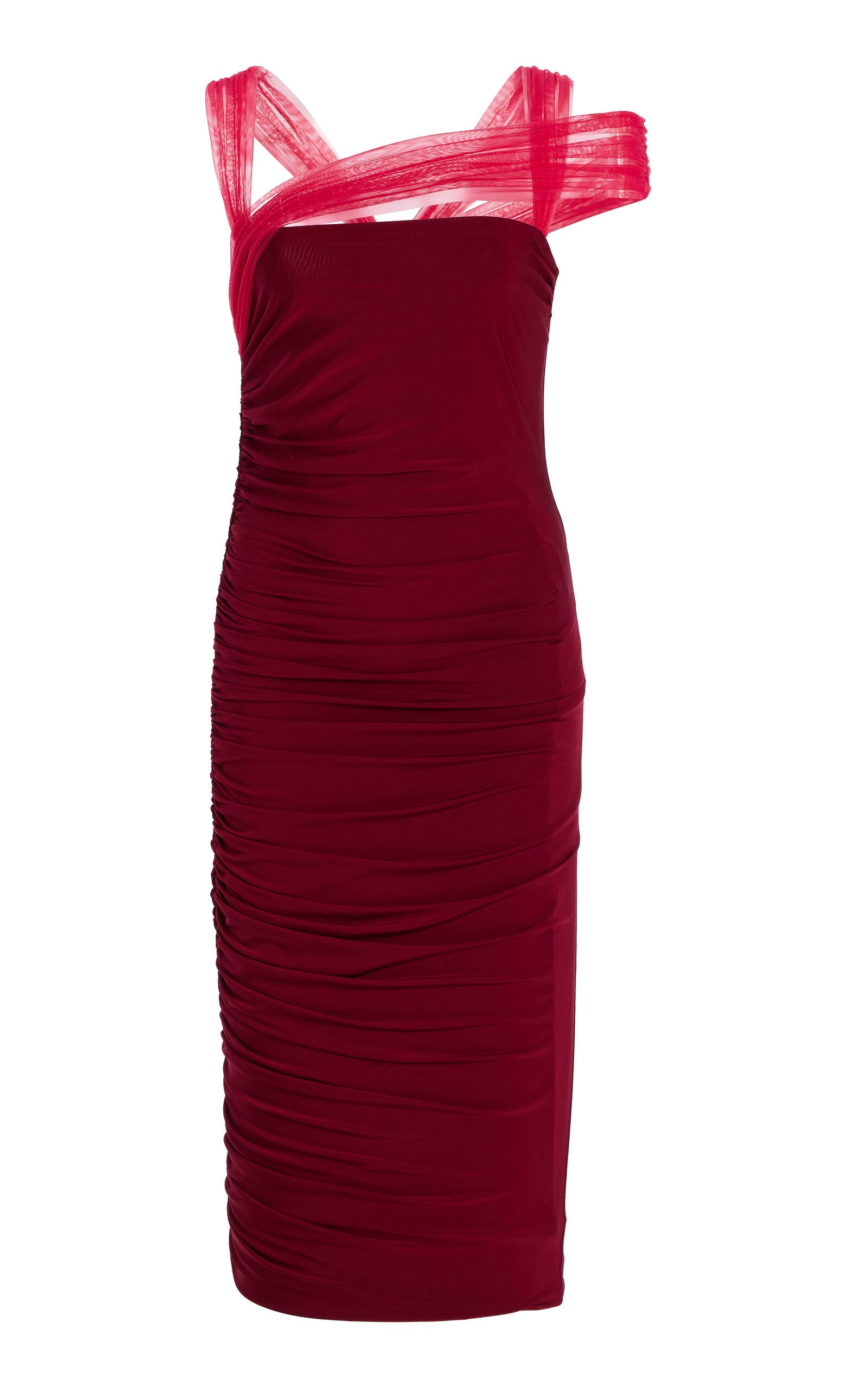 Ladies' Spring And Summer Vacation Cape-Detailed Beaded  Draped Tulle Dress