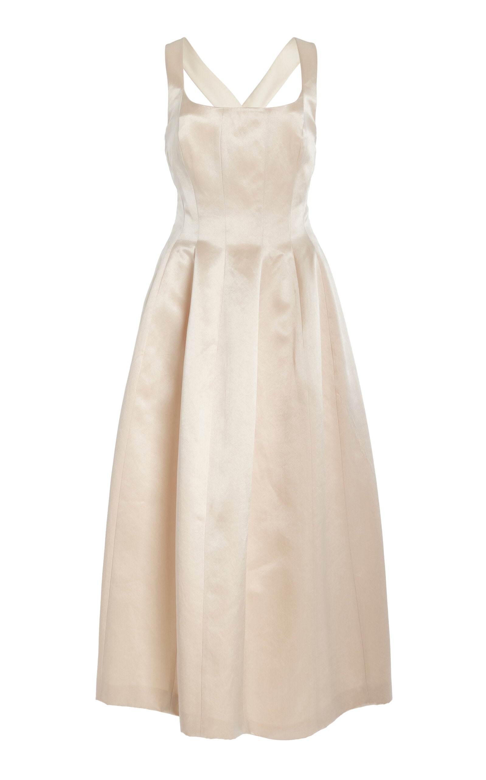 Duchesse Satin Corset Midi Dress Simple gentle beautiful and grand