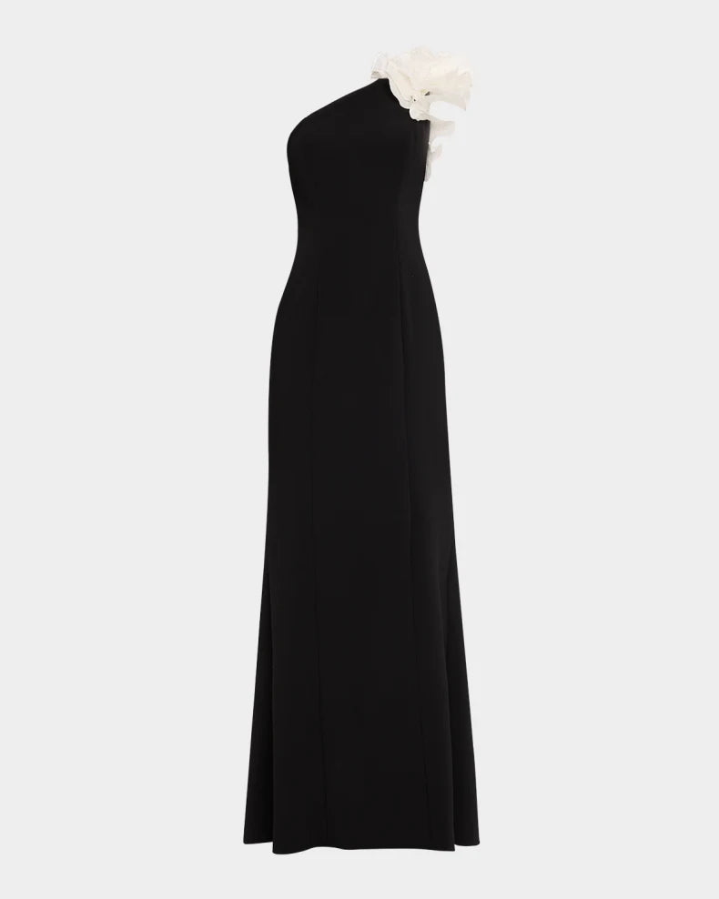 One-Shoulder Crepe Gown Beautiful and charming simple and unique design