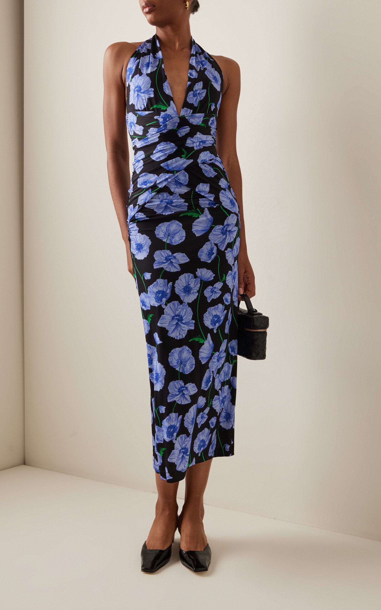 Ruched Jersey Halter Midi Dress Full of charm simple and atmospheric