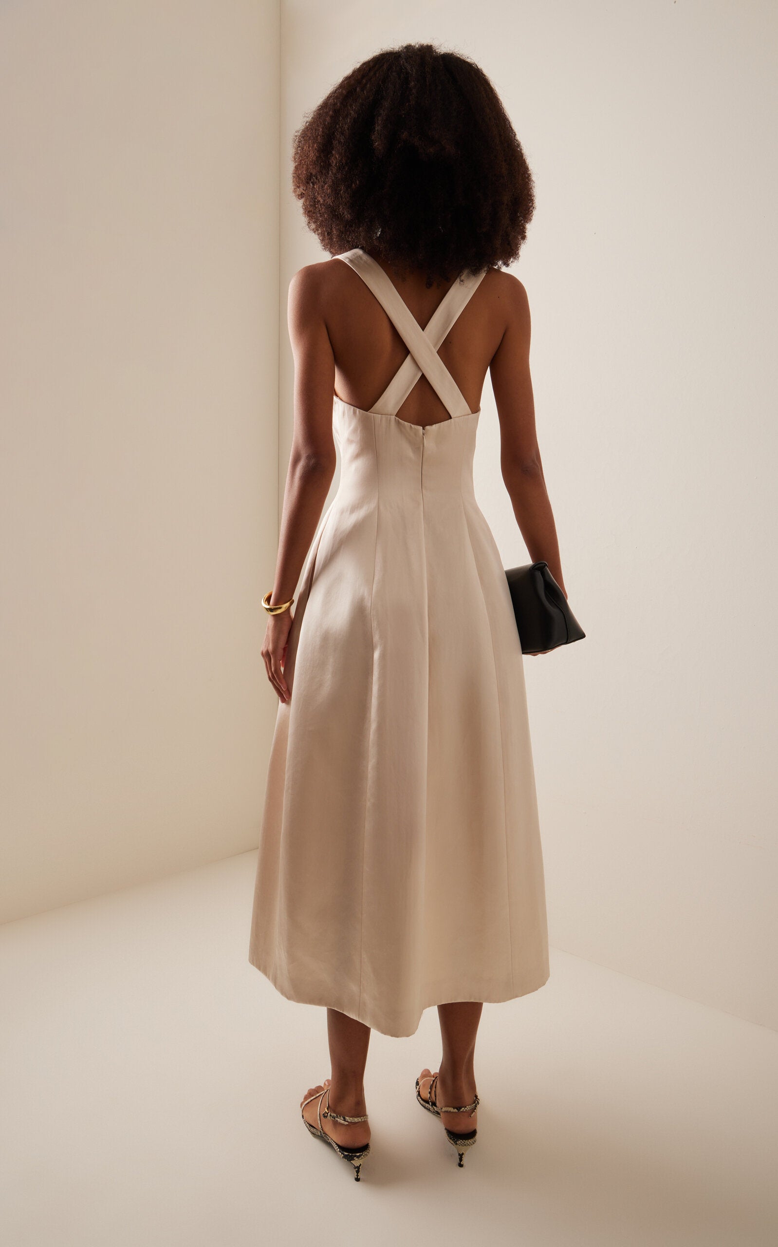 Duchesse Satin Corset Midi Dress Simple gentle beautiful and grand