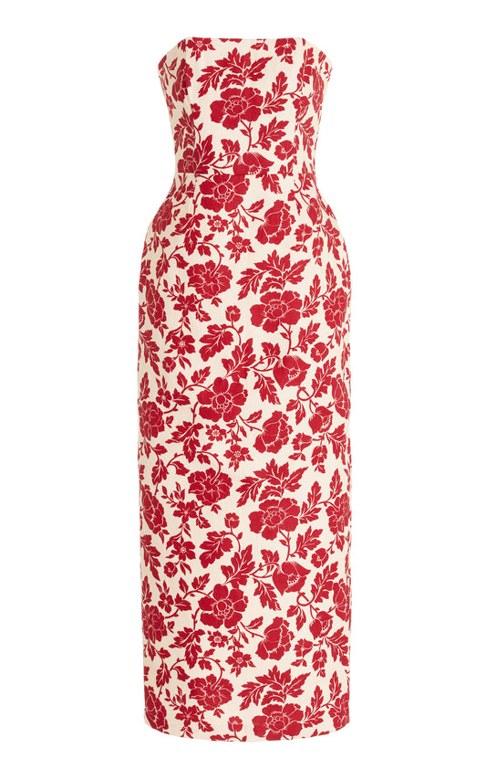Exclusive Romeo Bow-Detailed Linen Midi Dress Full of charm simple and atmospheric