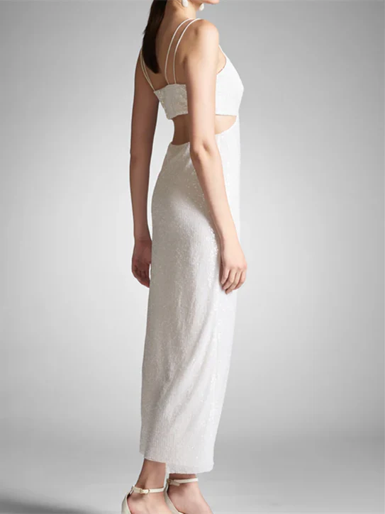 Column Spaghetti Straps Ankle-Length Homecoming Dresses Simple gentle beautiful and unique design Simple gentle beautiful and unique design