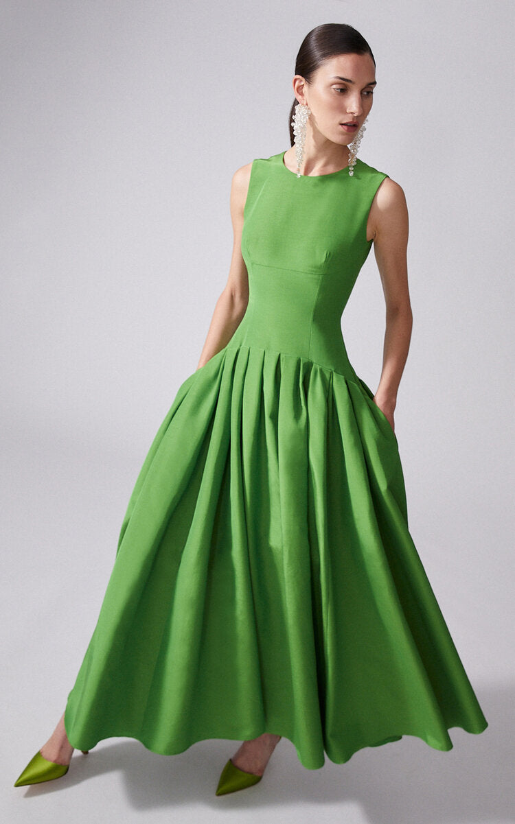 Sleeveless Cotton-Blend Faille Maxi Dress Simple gentle beautiful and grand