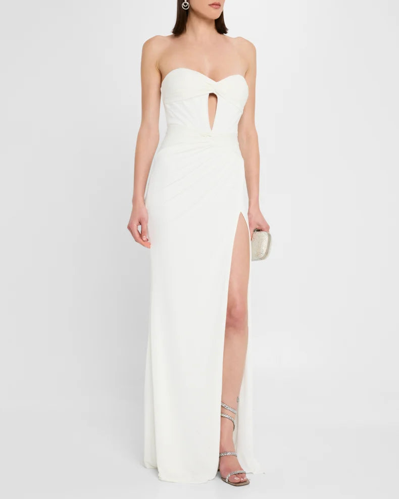 Strapless Cutout Twist-Front Column Gown Beautiful and charming simple and unique design