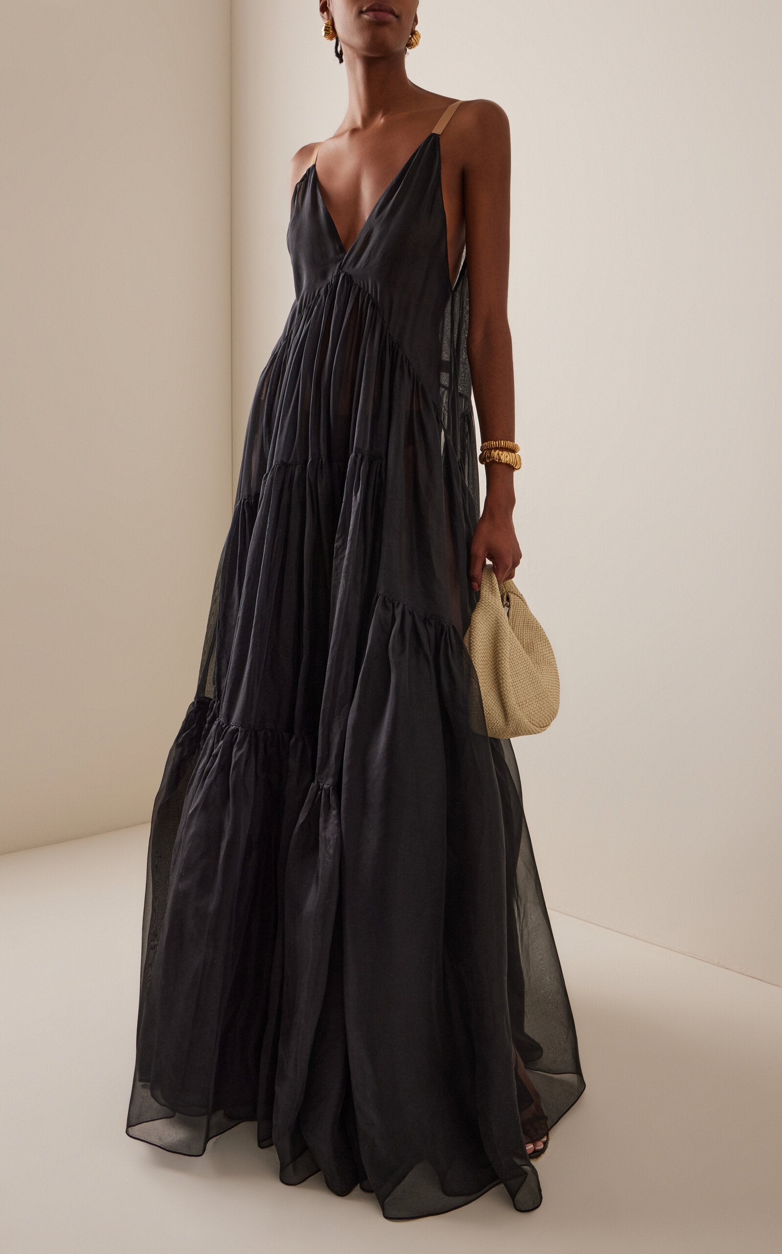 Exclusive Theatre for Dreamers Tiered Silk Gown