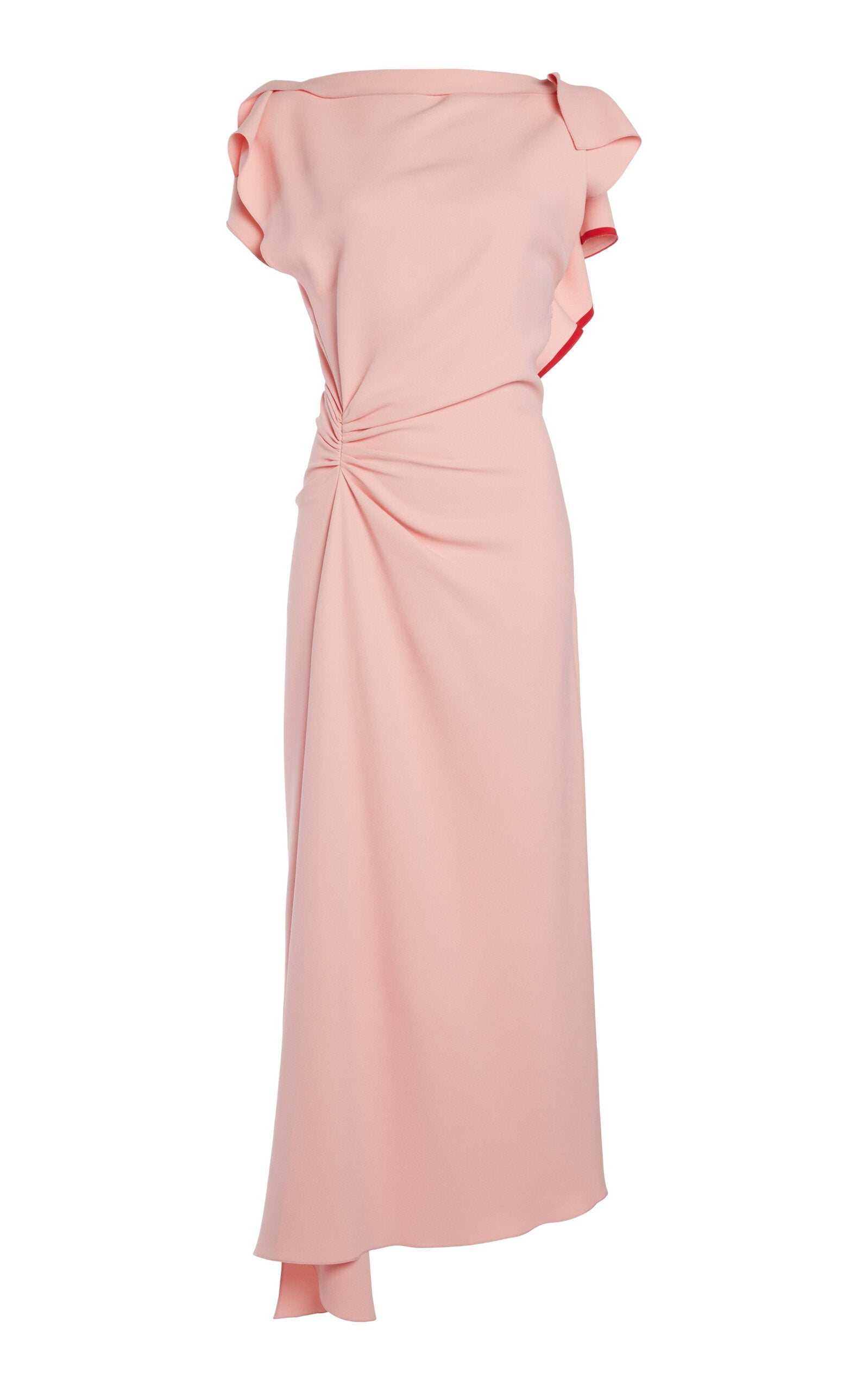 Draped Stretch-Satin Midi Dress Full of charm simple and atmospheric