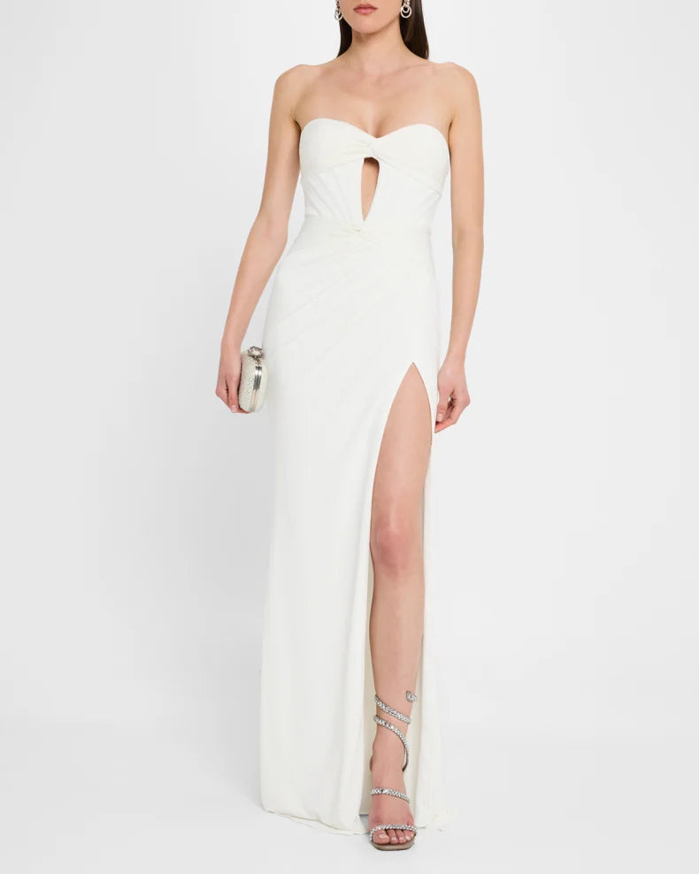 Strapless Cutout Twist-Front Column Gown Beautiful and charming simple and unique design