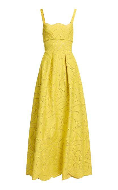 Embroidered Cotton Midi Dress Full of charm simple and atmospheric
