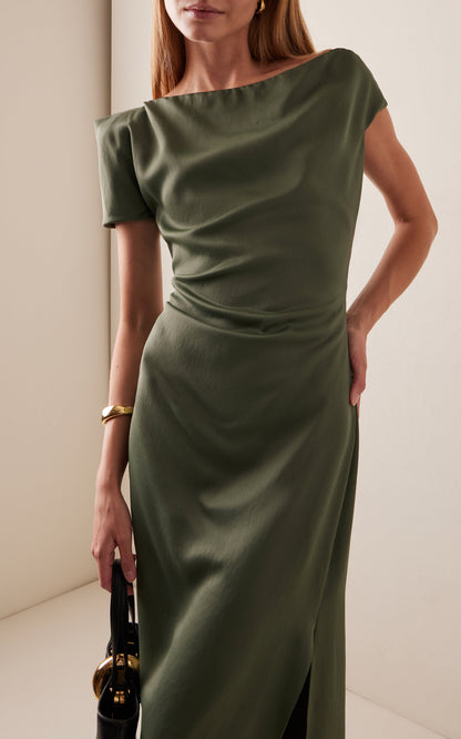 Party Dresses Asymmetric Satin Maxi Dress Gentle beautiful and grand