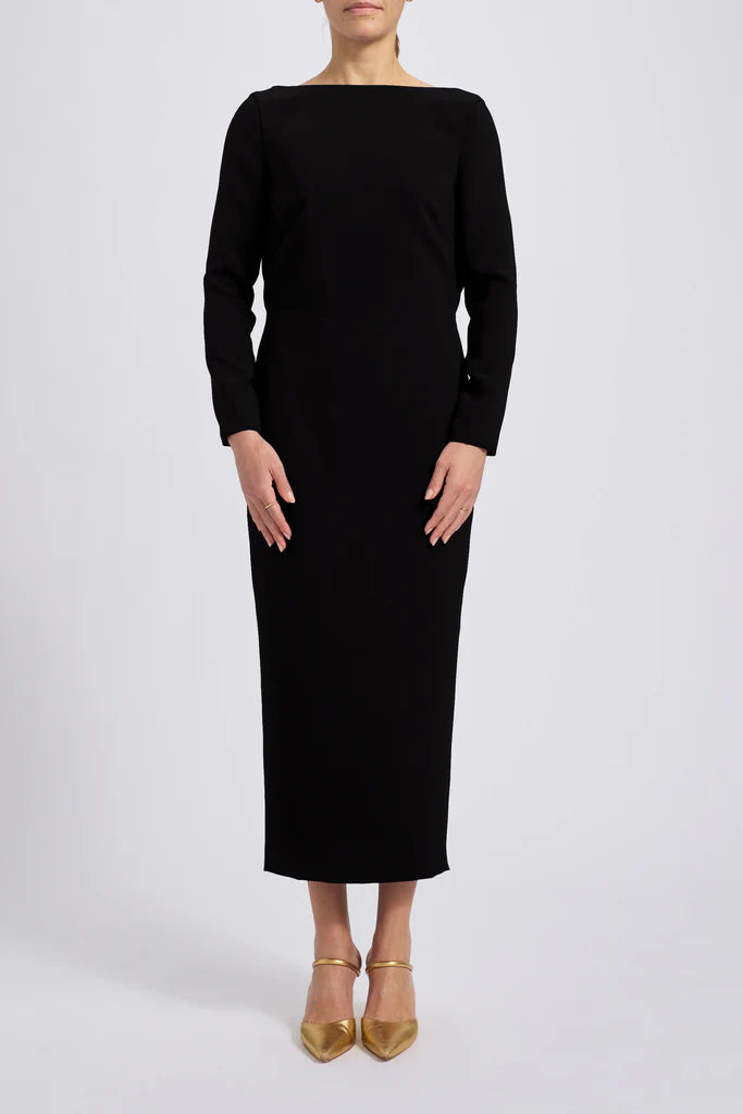 Stretch Crepe Open Back Dress Simple atmospheric beautiful and unique design