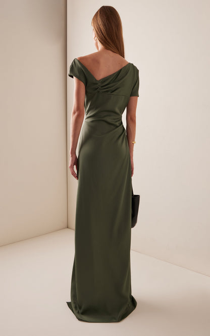 Party Dresses Asymmetric Satin Maxi Dress Gentle beautiful and grand