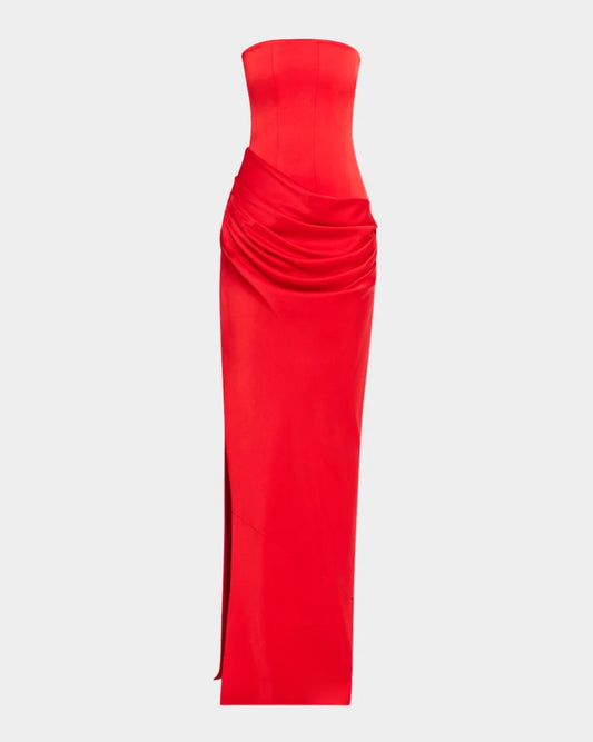 Strapless Draped Satin Crepe Gown Charming and unique design Beautiful generous simple