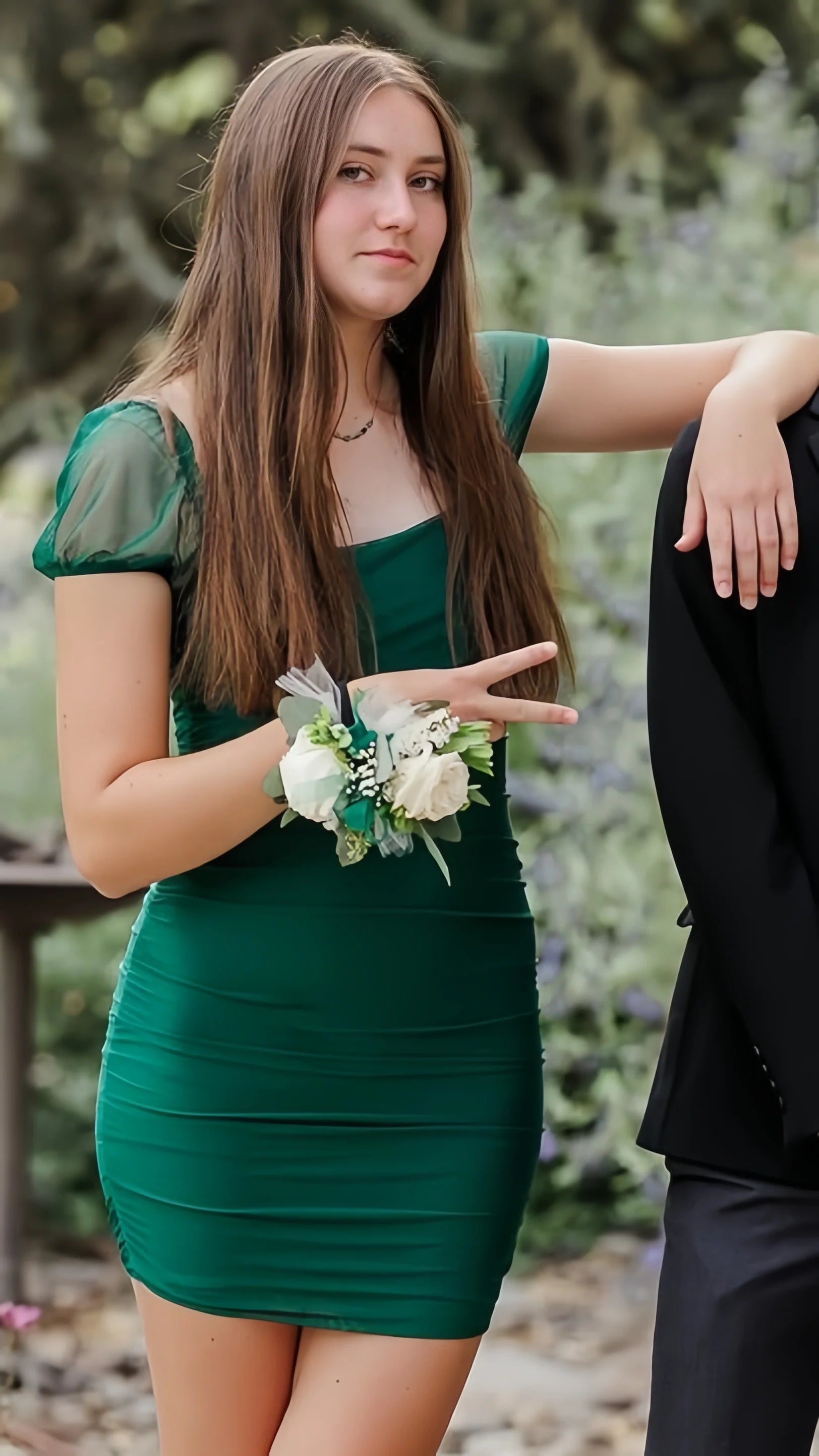 Dark Green Chiffon Bodycon Homecoming Dresses Short Party Dress Simple atmospheric beautiful and unique design