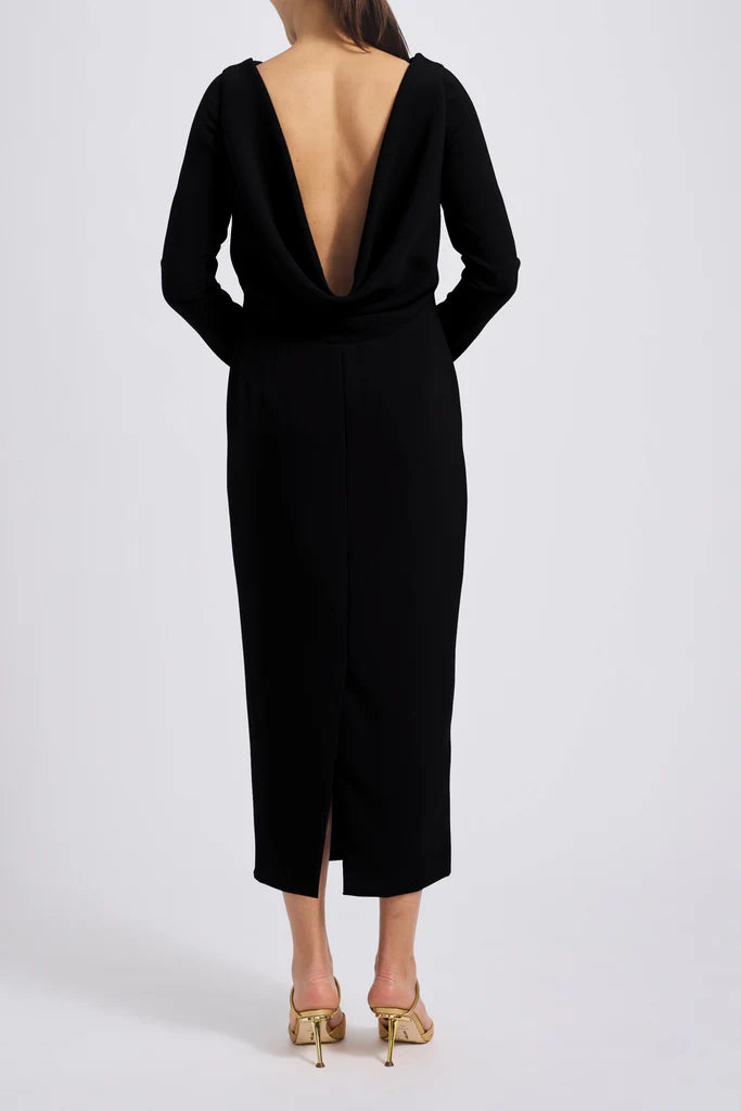 Stretch Crepe Open Back Dress Simple atmospheric beautiful and unique design